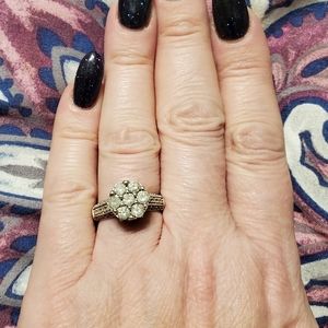 Sterling Silver Genuine 1ct Diamond Ring Size 7